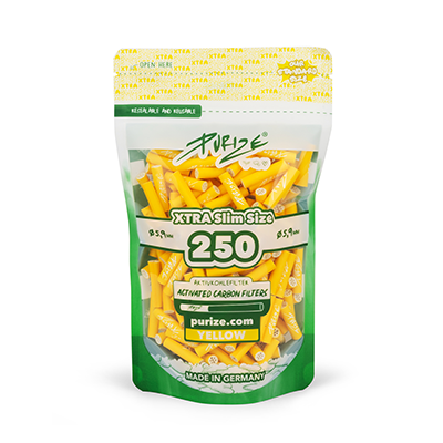 Purize Xtra Slim Aktivkohlefilter Yellow 250 Stk.