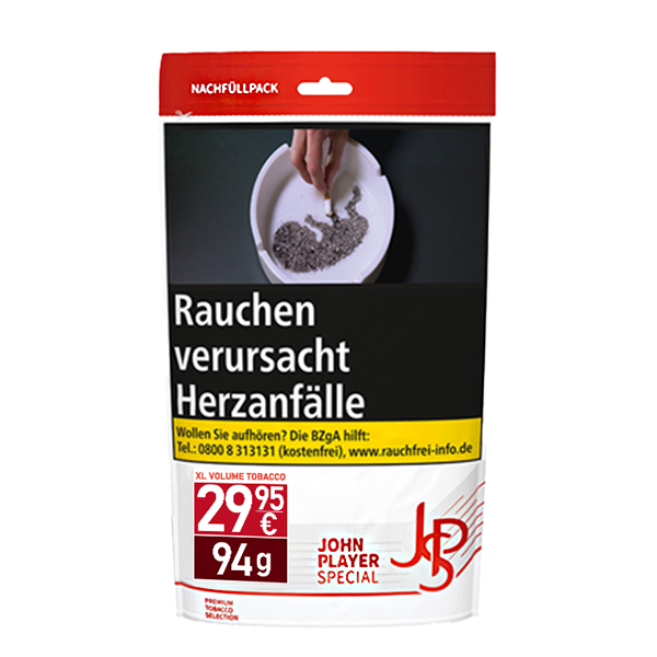 JPS Red XL Volume Tobacco Zip 94g