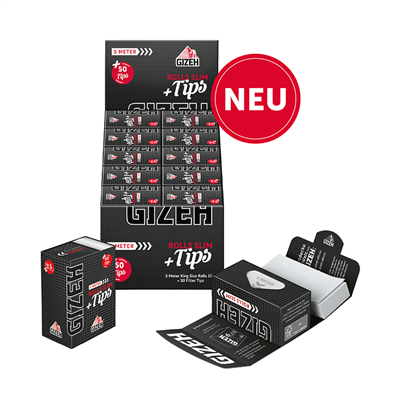 Gizeh Black Rolls Slim+Tips 20 Stk.
