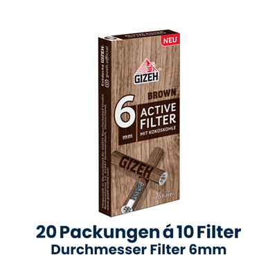 Gizeh Brown Active Filter 20 Stk.