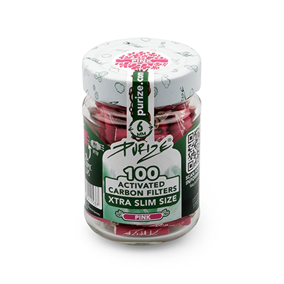 Purize Xtra Slim Aktivkohlefilter Pink 100 Stk.