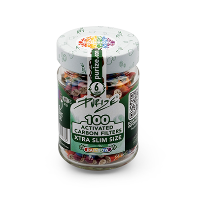 Purize Xtra Slim Aktivkohlefilter Rainbow 100 Stk.