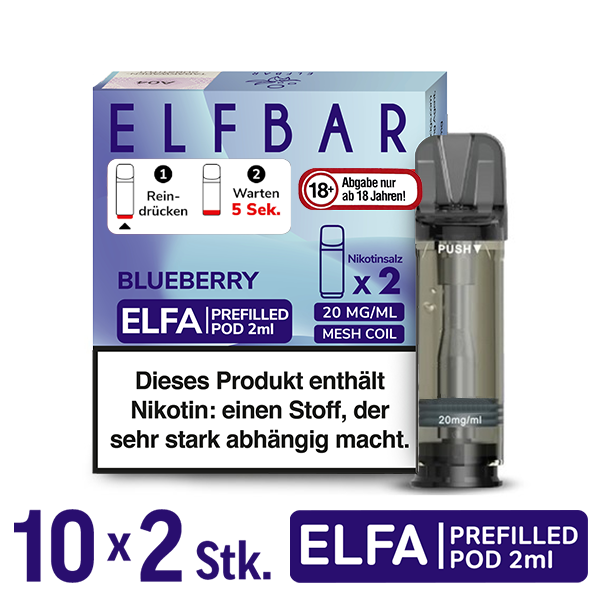 Elfbar Elfa Pod Blueberry 20mg Nikotin 10x2 Pods