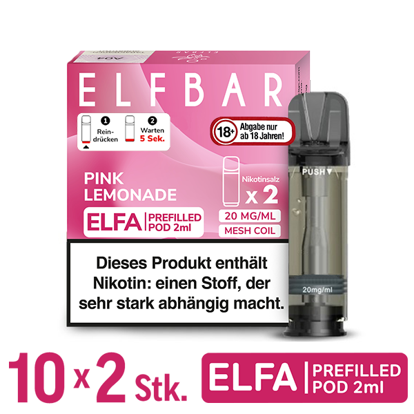 Elfbar Elfa Pod Pink Lemonade 20mg Nikotin 10x2 Pods