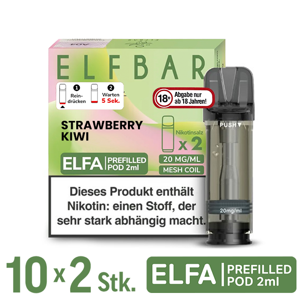 Elfbar Elfa Pod Strawberry Kiwi 20mg Nikotin 10x2 Pods