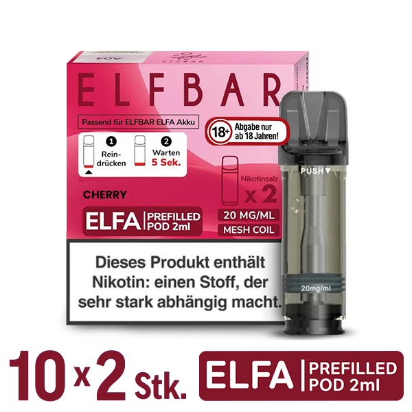 Elfbar Elfa Pod Cherry 20mg Nikotin 10x2 Pods