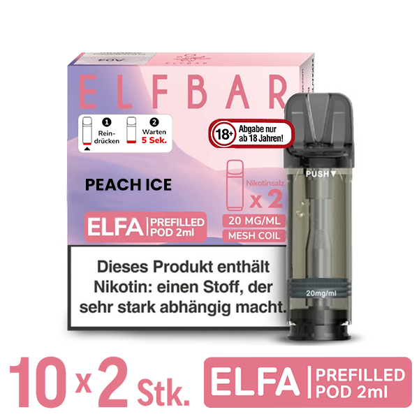 Elfbar Elfa Pod Peach Ice 20mg Nikotin 10x2 Pods