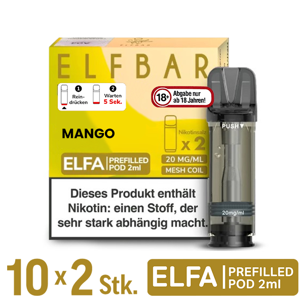 Elfbar Elfa Pod Mango 20mg Nikotin 10x2 Pods