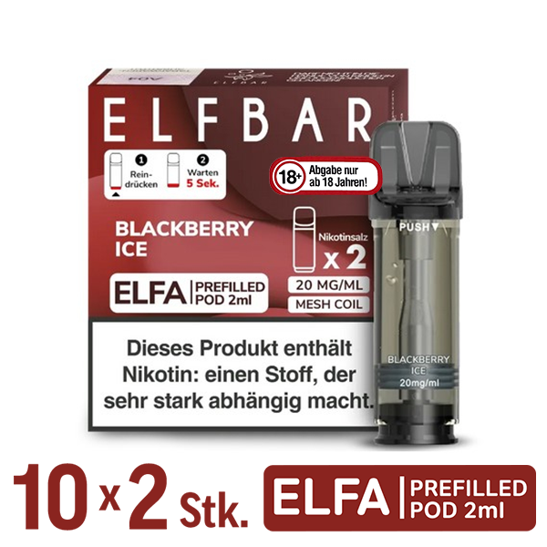 Elfbar Elfa Pod Blackberry Ice 20mg Nikotin 10x2 Pods