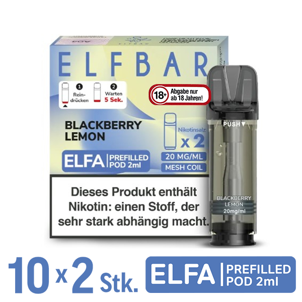 Elfbar Elfa Pod Blackberry Lemon 20mg Nikotin 10x2 Pods