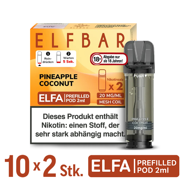 Elfbar Elfa Pod Pineapple Coconut 20mg Nikotin 10x2 Pods