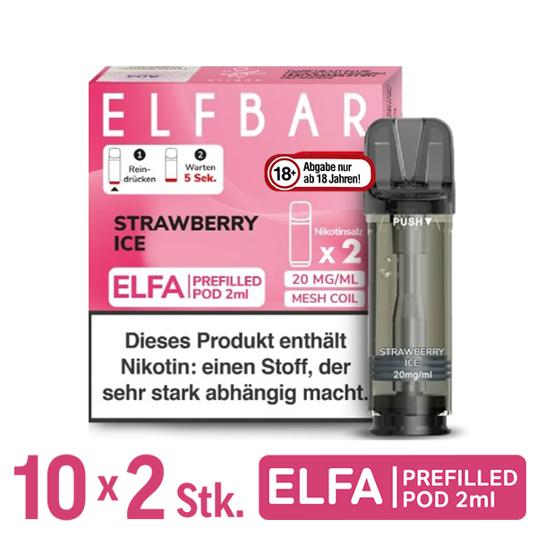 Elfbar Elfa Pod Strawberry Ice 20mg Nikotin 10x2 Pods