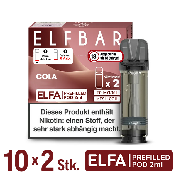 Elfbar Elfa Pod Cola 20mg Nikotin 10x2 Pods