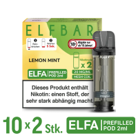Elfbar Elfa Pod Lemon Mint 20mg Nikotin 10x2 Pods
